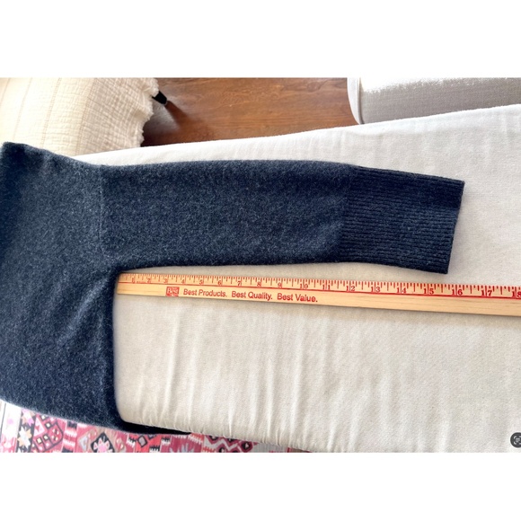 VINCE Dark Gray Brushed Cashmere Funnel Neck Sweater - XS - Picture 11 of 11